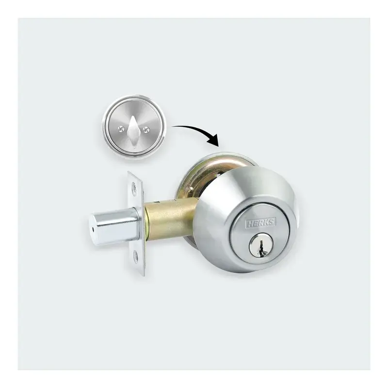 Herks Deadbolt Single Cylinder Stainless Steel Antique Brass