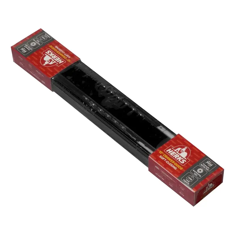 Herks Soft-Closing Drawer Guide 18" Black Pack of 2