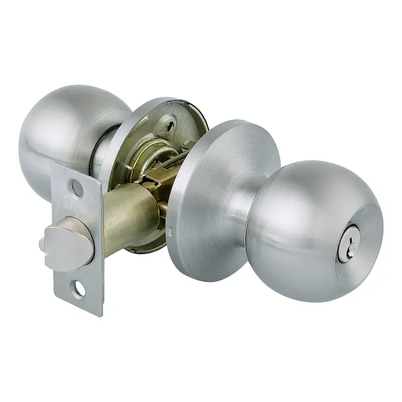 Herks Knobset Tubular Round Design Economy Privacy Satin Stainless
