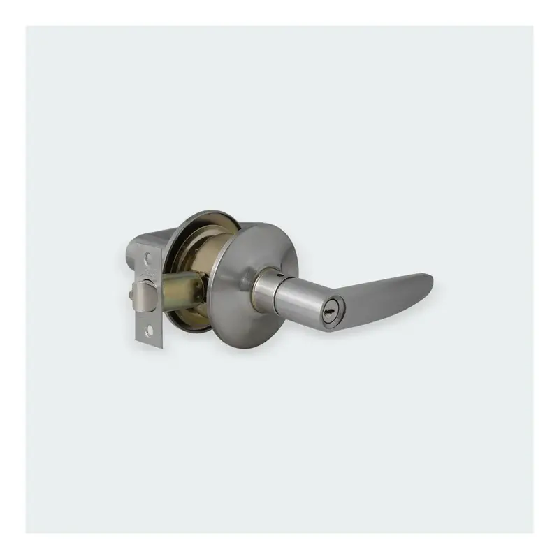 Herks Leverset Cylindrical Stainless Steel Entrance Antique Brass