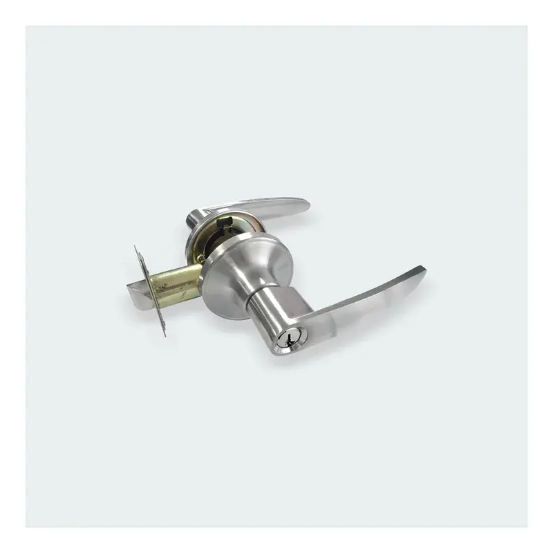 Herks Leverset Tubular Stainless Steel Entrance Antique Brass