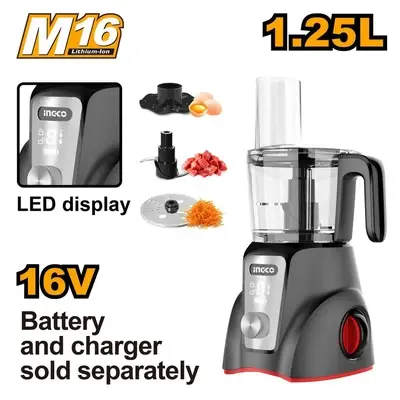 Ingco CFP026K Cordless Food Processor 1.25L (Bare)