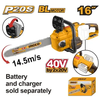 Ingco CGSLI40168 Cordless Chain Saw 40V 16" (Bare)