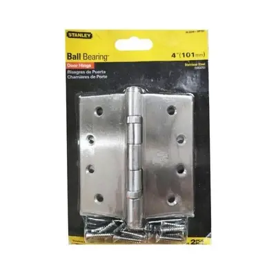 Stanley 2-Ball Bearing Stainless Hinges 4 x 4