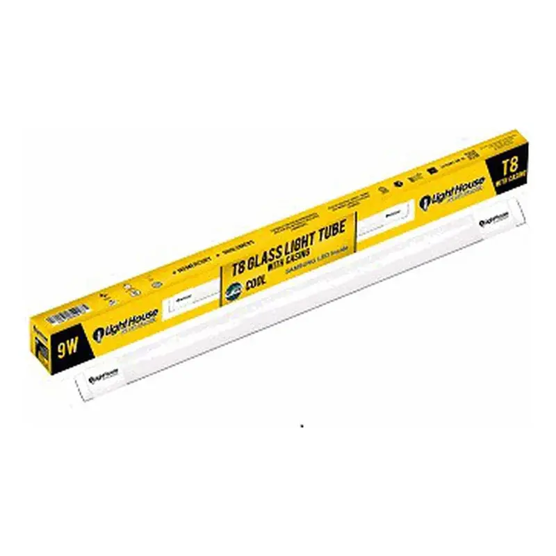 Lighthouse Fluorescent T8 LED Glass Tube w/ Casing (Samsung LED) 6500K 9W
