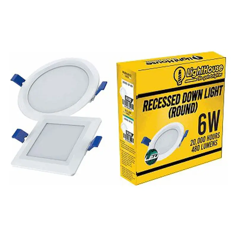 Lighthouse Recessed Downlight / Panel LED Round Daylight 6" 6500K 9W