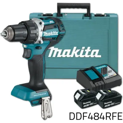 Makita DDF484RFE 18V Cordless Brushless Drill - Driver (LXT) [Kit}