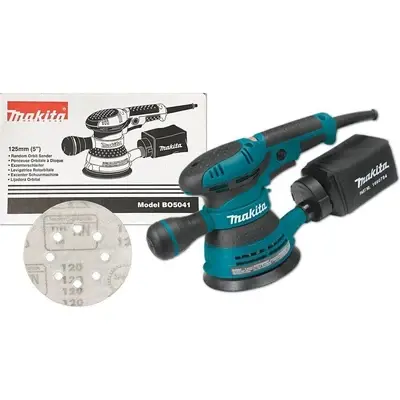 Makita BO5041 Random Orbit Sander 5" with Built-In Dust Extraction System 300W (Variable)