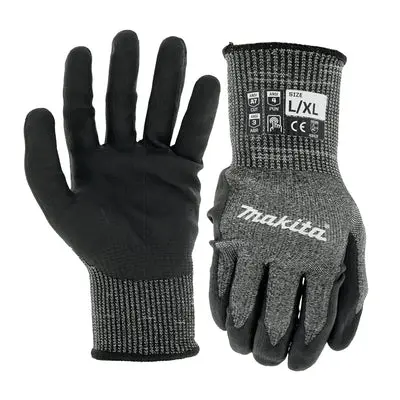 Makita FitKnit Nitrile Coated Dipped Gloves Cut Level 1 / Level 7 Cut Level 7 - S/M