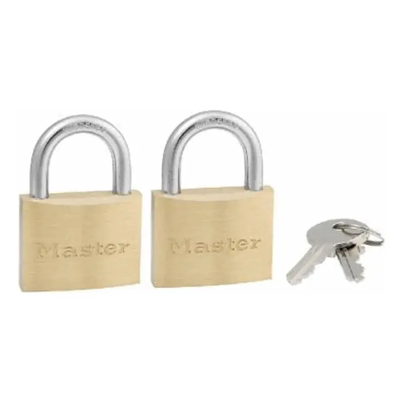 Master Lock Economy Brass Padlock 2 Sets No. 1901T 30mm