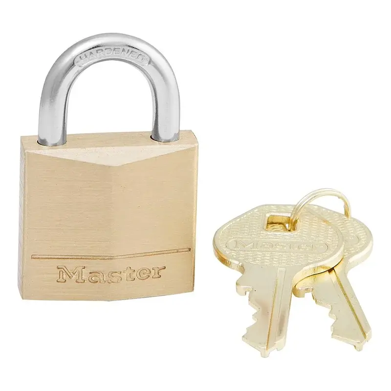 Master Lock Solid Brass Diamond Point Padlock 2 pcs Key Alike No. 140EURT 40mm