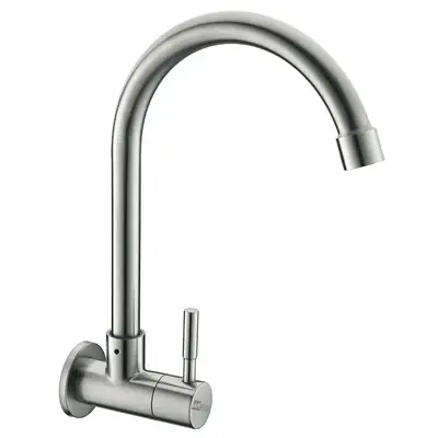 Meco 2263-SST Stainless Lever Handle Wall Mount Faucet