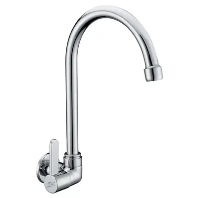Meco 2363 Lever Handle High Rise Spout Sink Faucet 2363SC (Satin Chrome Finish)