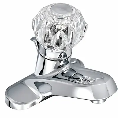 Meco 41502CP Acrylic Handle Single Control Lavatory Faucet 4"