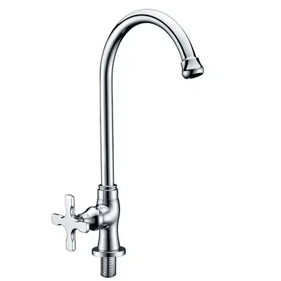 Meco 6327 New Style Cross Handle High Rise Spout Sink Faucet (Counter Type)