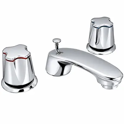 Meco 801 New Style Metal Handle Lavatory Wide Spread 8"