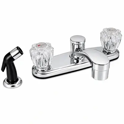 Meco 82123CP Acrylic Handle Top Mount Kitchen Mixer