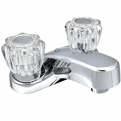 Meco Acrylic Handle Lavatory Center Set 4" 42124CP / Without Pop Up