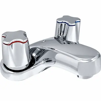 Meco New Style Metal Handle Lavatory Center Set 4" 42125CP / With Pop Up