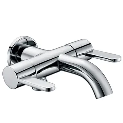 Meco Twin Head Lever Handle Multi-Purpose Faucet (Horizontal) 2322SC Satin Chrome Finish