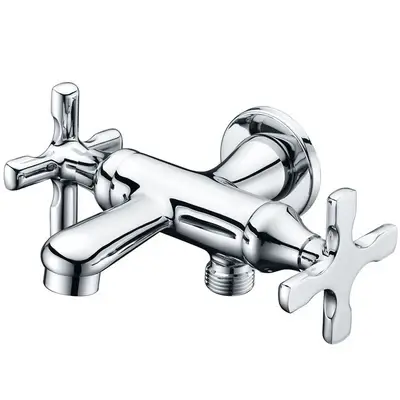 Meco Twin Head New Style Cross Handle Multi-Purpose Faucet (Horizontal) 2327SC (Satin Chrome Finish)