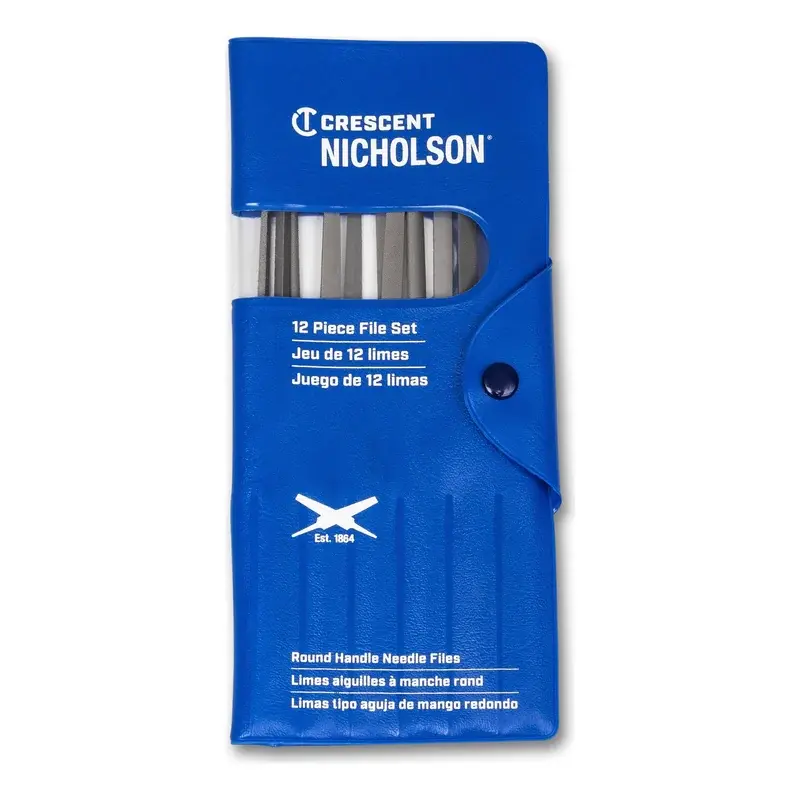 Nicholson Round Handle Needle File Set 140mm 12 Pcs