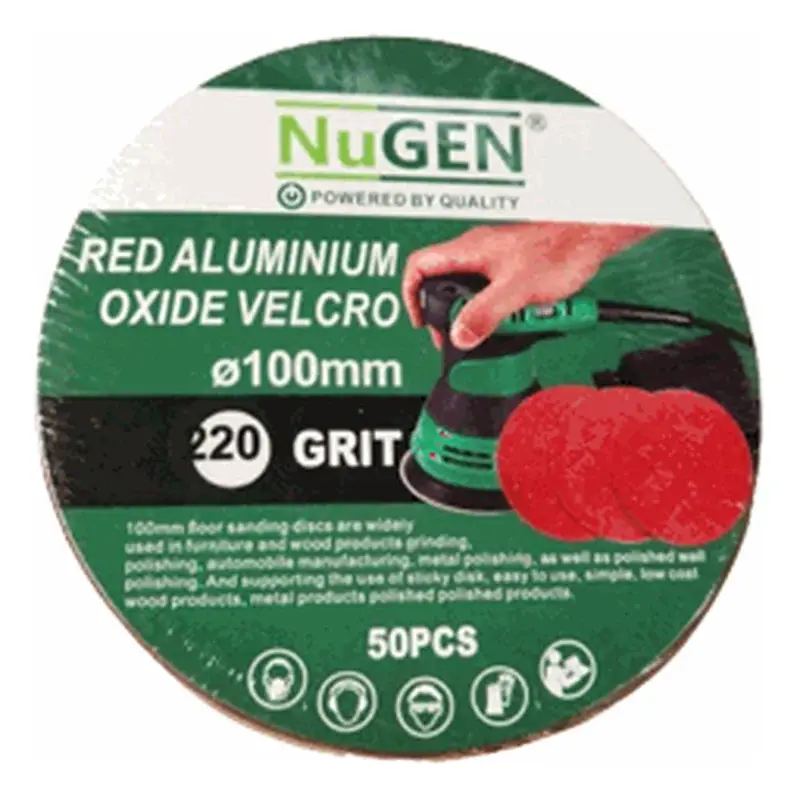 NuGEN Red Aluminum Oxide Velcro Sanding Disc #120