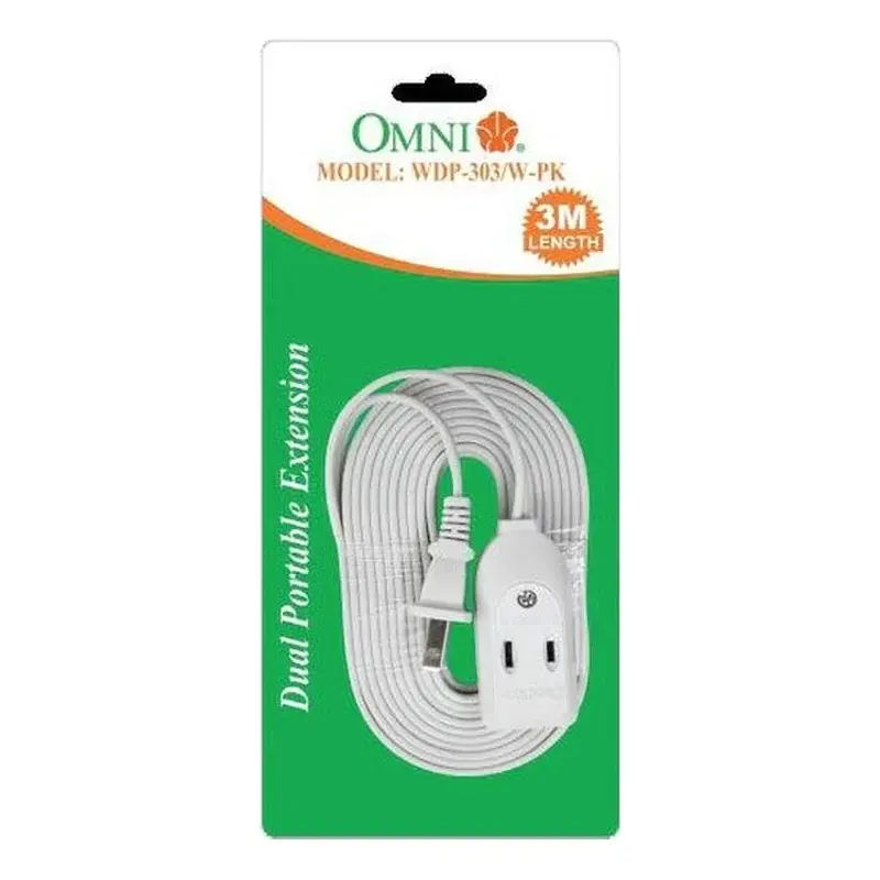 Omni Dual Portable Extension Cord 3m