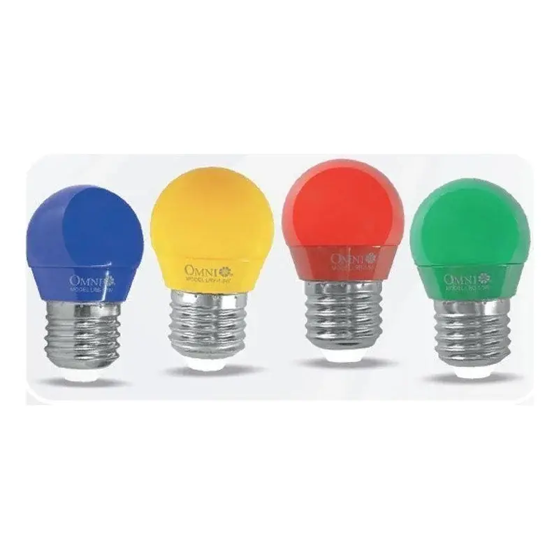 Omni LED Colored Round Bulb E27 1.5W Red