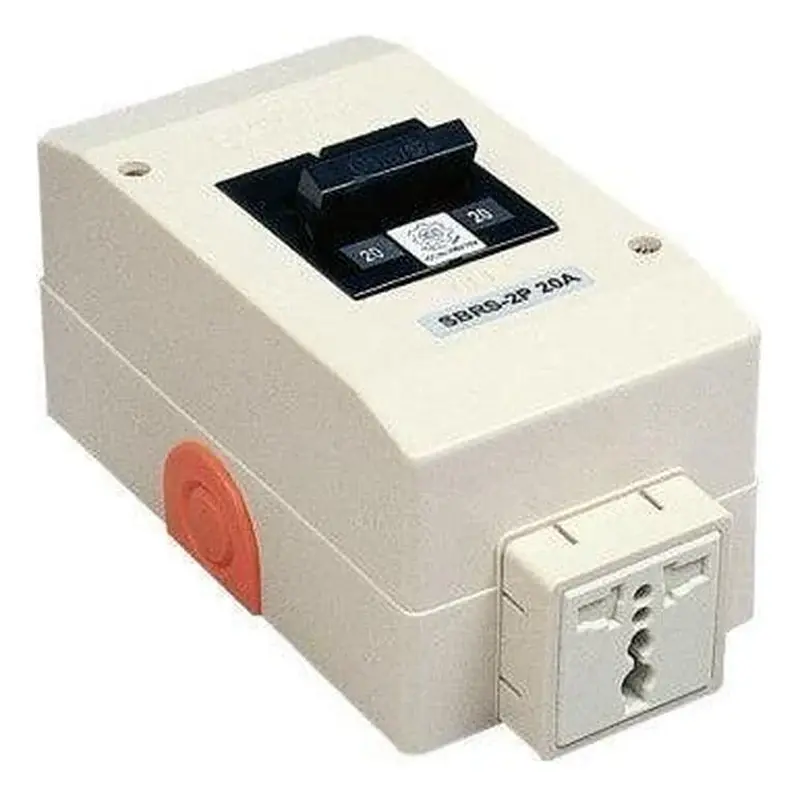 Omni Safety Breaker Regular 2-Pole with Socket 20A