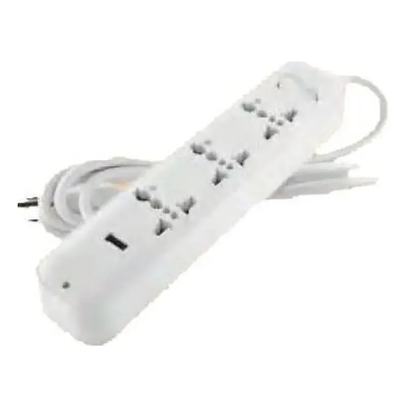 Omni Travel Extension Cord 3-Gang with USB 10A Black