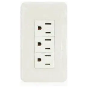 Omni Classic Flush 3pcs Convenience Outlet with Ground in Plate 16A