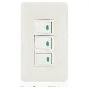 Omni Classic Flush 3pcs 1-Way Illuminated Switch in Plate 16A