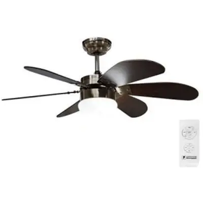 Powerhouse Turbo Wooden Ceiling Fan AC Motor 36" w/ LED Light & Remote Control Wood Finish