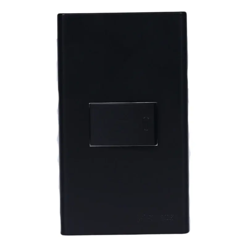 Powerhouse 1 Gang Plate w/ One Way Switch 1pc Black 250V/10A