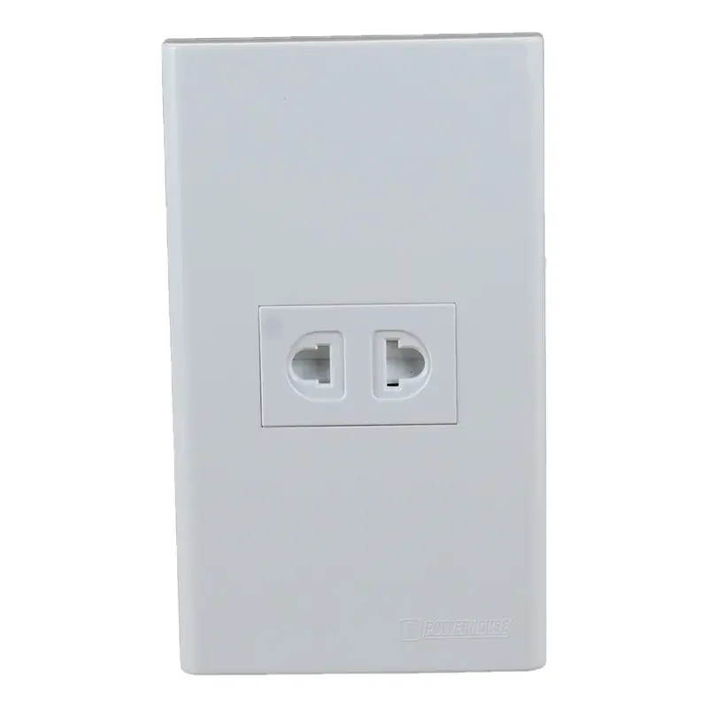 Powerhouse 1 Gang Plate w/ Universal Outlet 1pc Gray 250V/16A