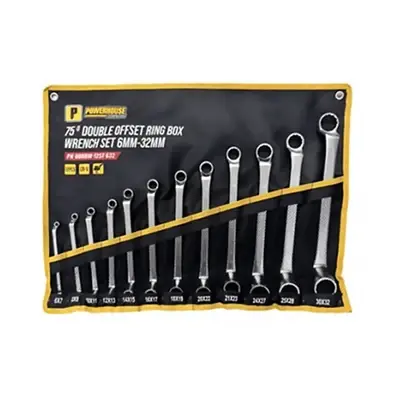 Powerhouse 12pcs 75° Double Offset Ring Box Wrench Set