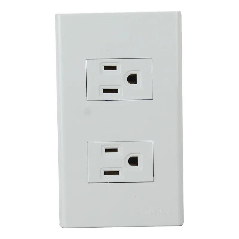 Powerhouse 2 Gang Plate w/ Regular Convenience Outlet (Flat Pin w/ Ground) 2pc 250V/16A