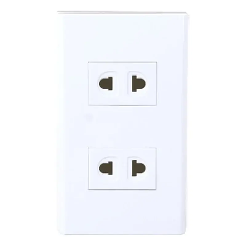 Powerhouse 2 Gang Plate w/ Universal Outlet 2pc Gray 250V/16A