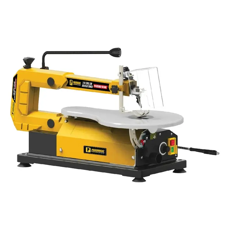 Powerhouse 2-in-1 Scroll Saw and Rotary Grinder Machine w/ Magnetic Steel Motor & LED Light 16" 150W
