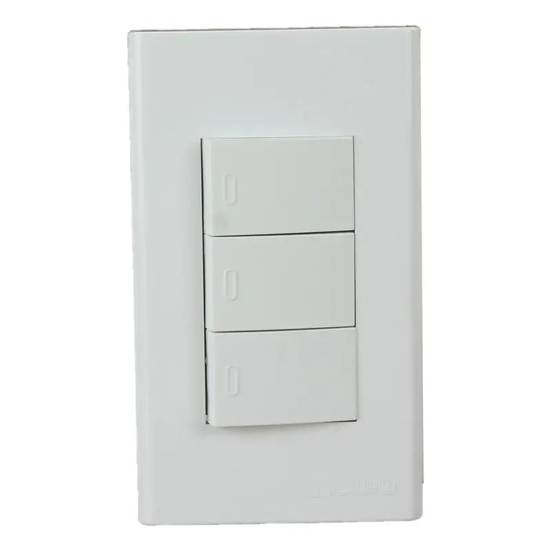 Powerhouse 3 Gang Plate w/ Four Way Switch 3pc 250V/10A