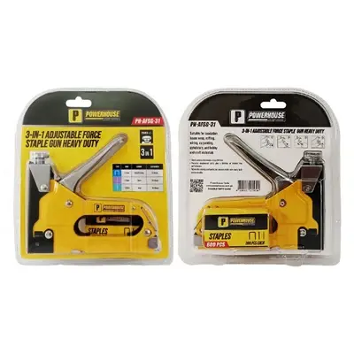 Powerhouse 3-in-1 Adjustable Force Staple Gun Heavy Duty