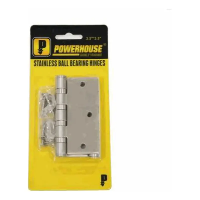Powerhouse 4-Ball Bearing Hinges (Stainless Steel) 3-1/2" x 3-1/2" (3.0mm) Blister Pack