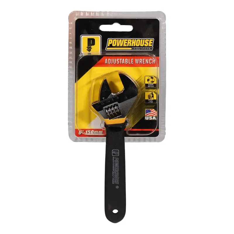 Powerhouse Adjustable Wrench w/ Rubber Grip Handle 6"