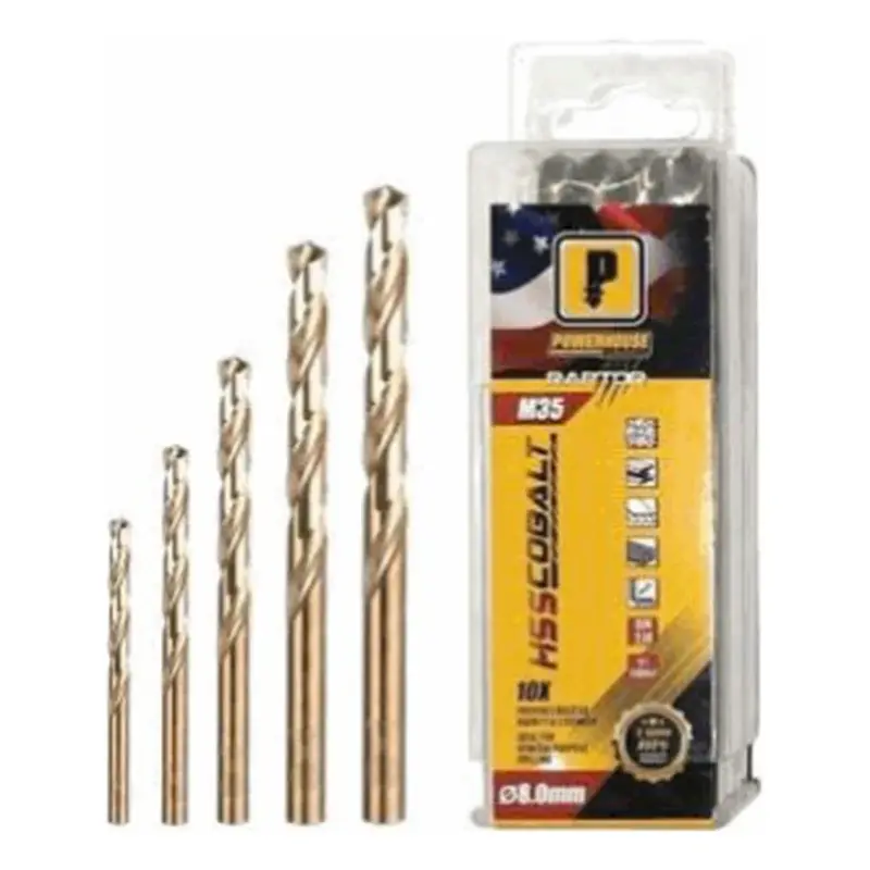 Powerhouse ANSI M35 Cobalt Jobber Drill Bit (Tube Pack) Metric 3.5mm