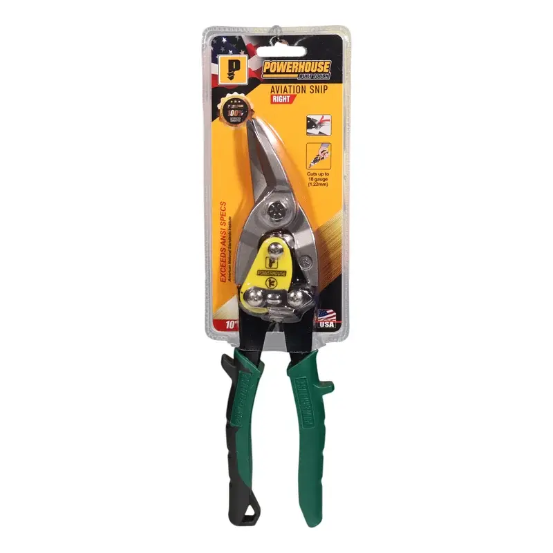 Powerhouse Aviation Snip Right Green Handle 10"