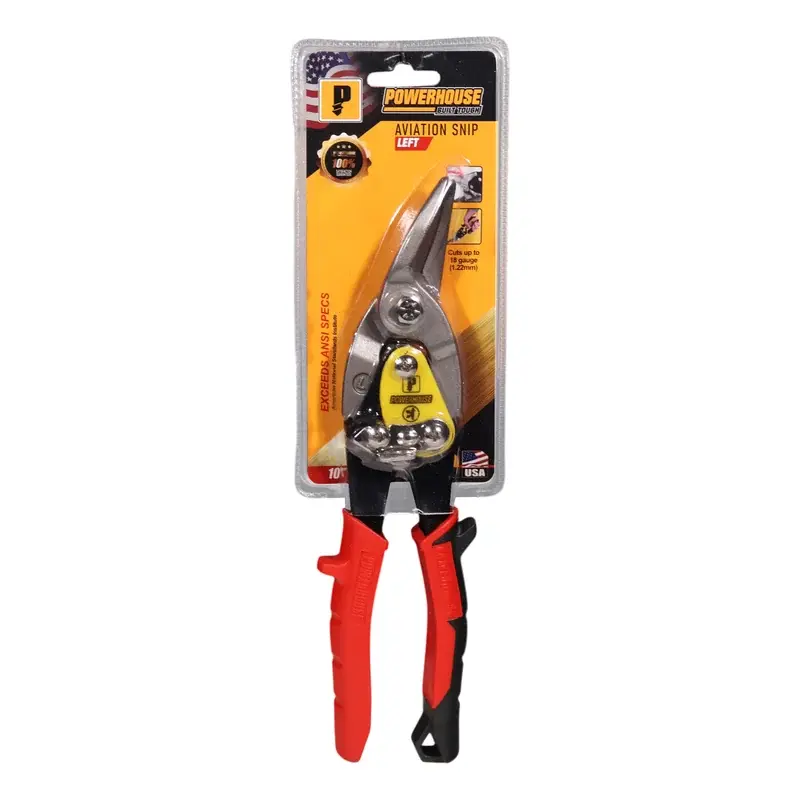 Powerhouse Aviation Snip Left Red Handle 10"