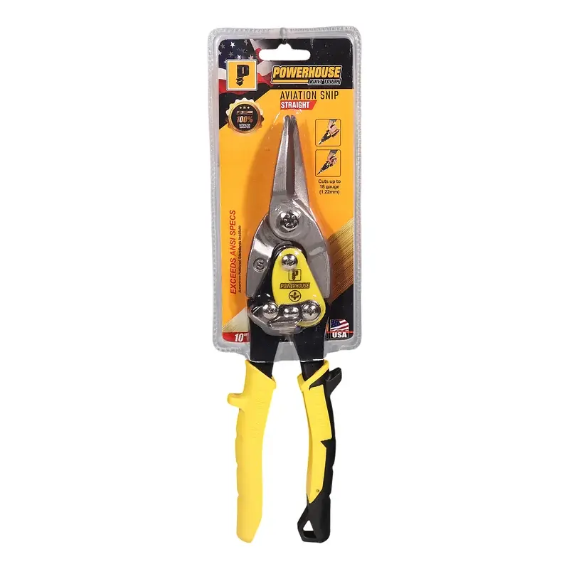 Powerhouse Aviation Snip Straight Yellow Handle 10"