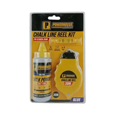 Powerhouse Chalk Line Reel Kit & Chalk Powder Chalk Line Reel Kit