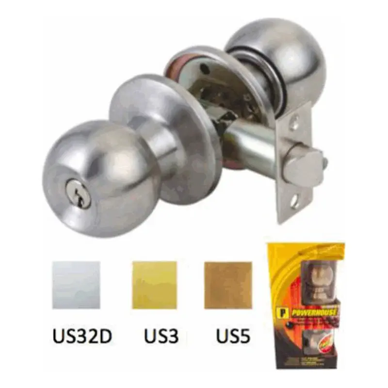 Powerhouse Classic Tubular Entrance Lockset Satin Finish